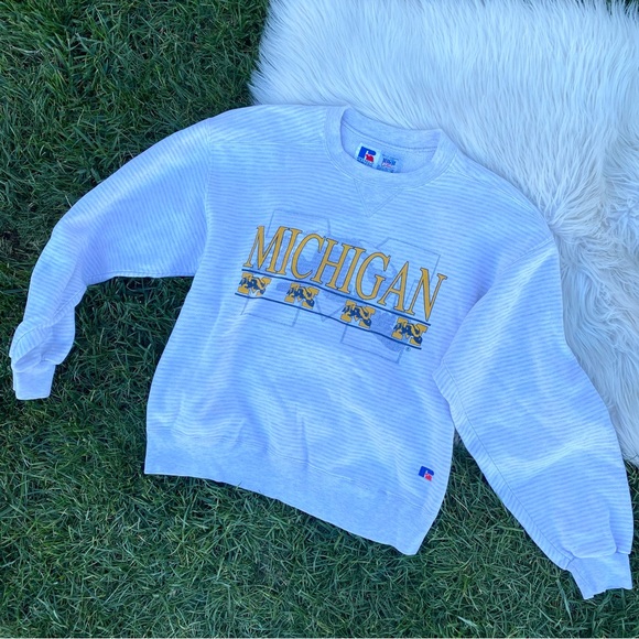 Vtg Michigan Wolverines Russell crewneck sweatshirt medium - Picture 2 of 7
